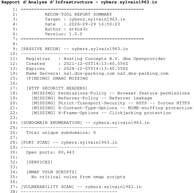 Rapport d'Analyse d'Infrastructure